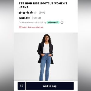 Levi jeans high rise boot cut. Lapis speed color